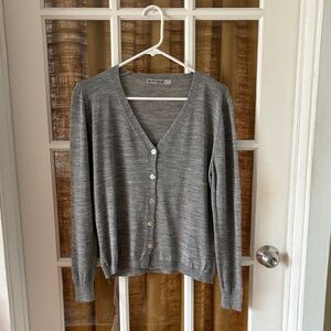 The AQE Fashion Gray Button-Up Cardigan